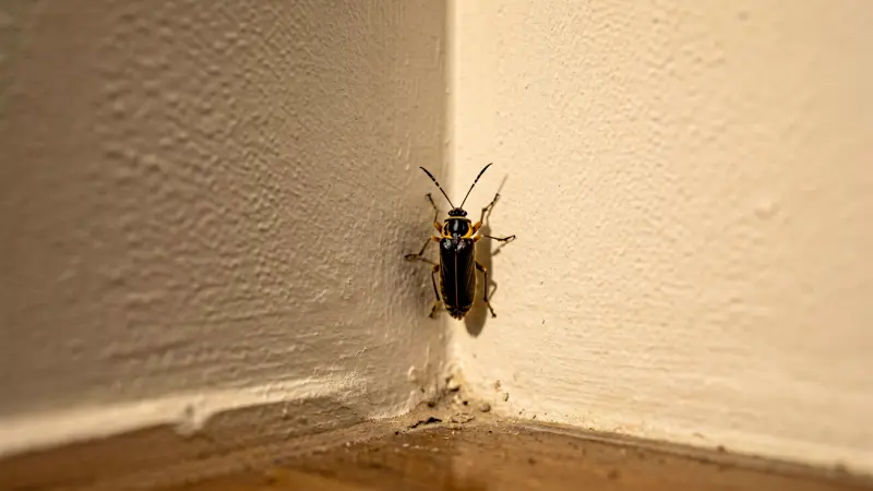 insect on interior wall near corner