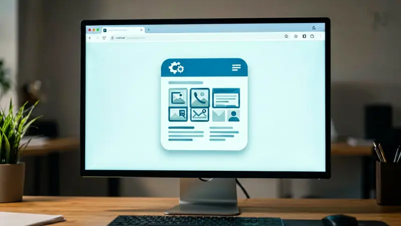 Digital interface showing discontinued web portal icon on desktop monitor