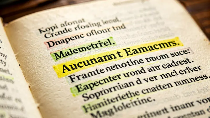 Close up of dictionary entry with highlighted words