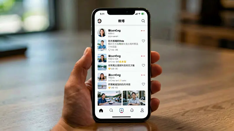 smartphone screen displaying social media feed