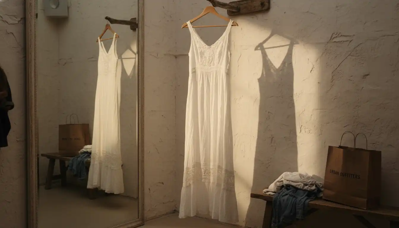 Trying on dresses at Urban Outfitters while shopping alone